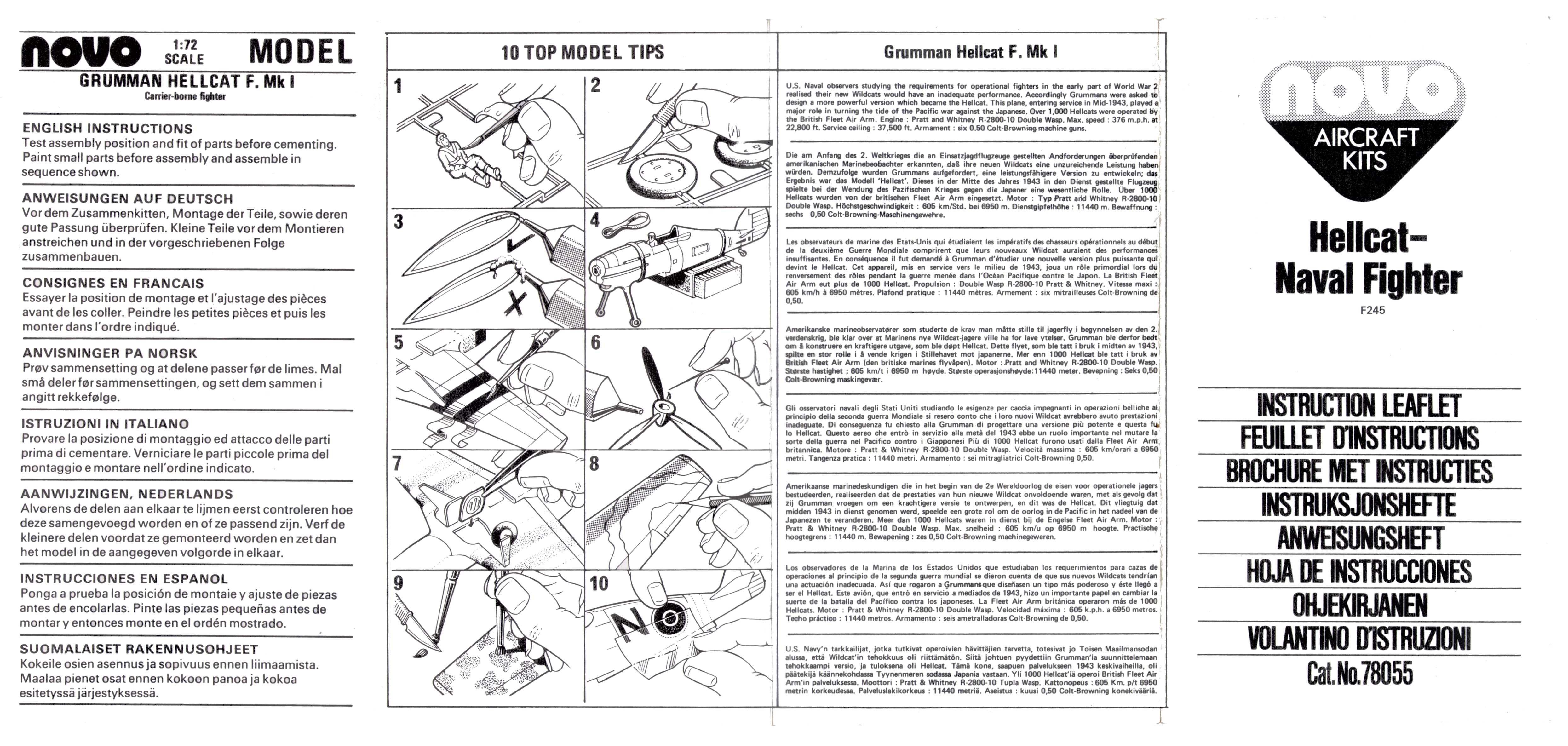 Инструкция NOVO Toys Ltd F245 Hellcat F.M.1